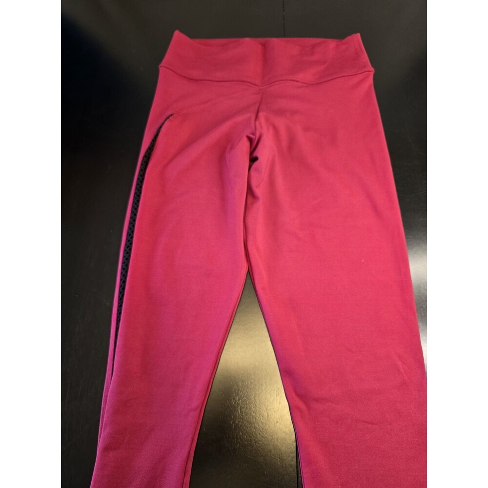 Bombshell Sportswear Mesh Side Stripe‎ Leggings Pink Magenta Berry XL Yoga Gym